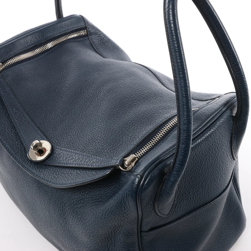 Hermes Lindy 34 Taurillon Clemence 2Way Handbag in Navy Blue □M: 2009