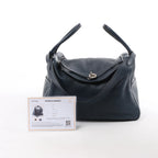 Hermes Lindy 34 Taurillon Clemence 2Way Handbag in Navy Blue □M: 2009