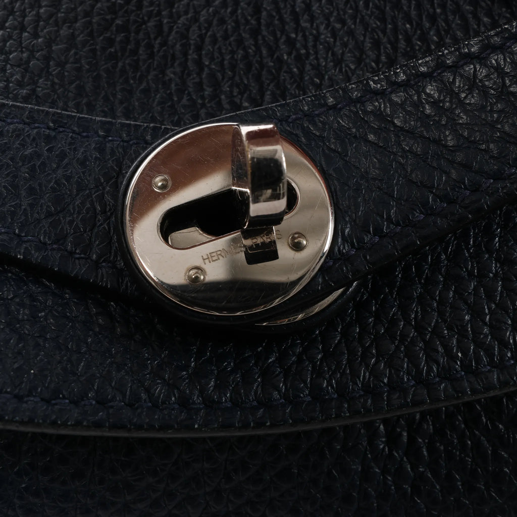 Hermes Lindy 34 Taurillon Clemence 2Way Handbag in Navy Blue □M: 2009