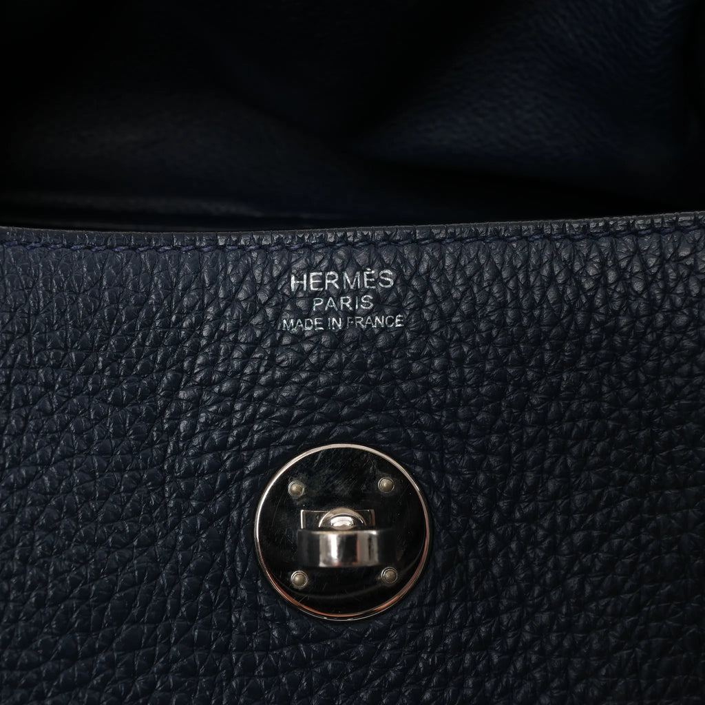 Hermes Lindy 34 Taurillon Clemence 2Way Handbag in Navy Blue □M: 2009