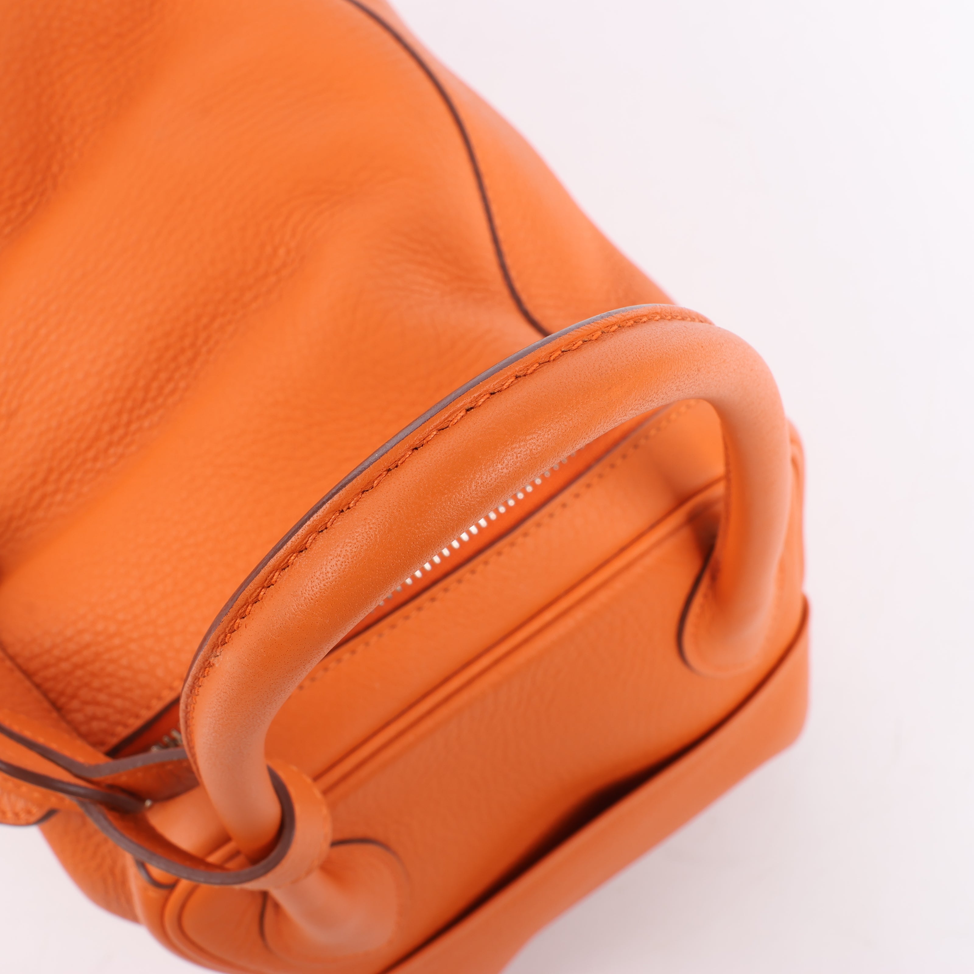 Hermes Lindy 34 Taurillon Clemence Orange Silver Metal Fittings Handbag □P:2012