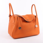 Hermes Lindy 34 Taurillon Clemence Orange Silver Metal Fittings Handbag □P:2012