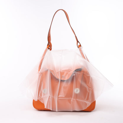 Sac à main Hermès Lindy 34 Taurillon Clémence Orange, garnitures en métal argenté □P:2012