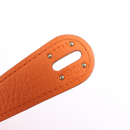Sac à main Hermès Lindy 34 Taurillon Clémence Orange, garnitures en métal argenté □P:2012