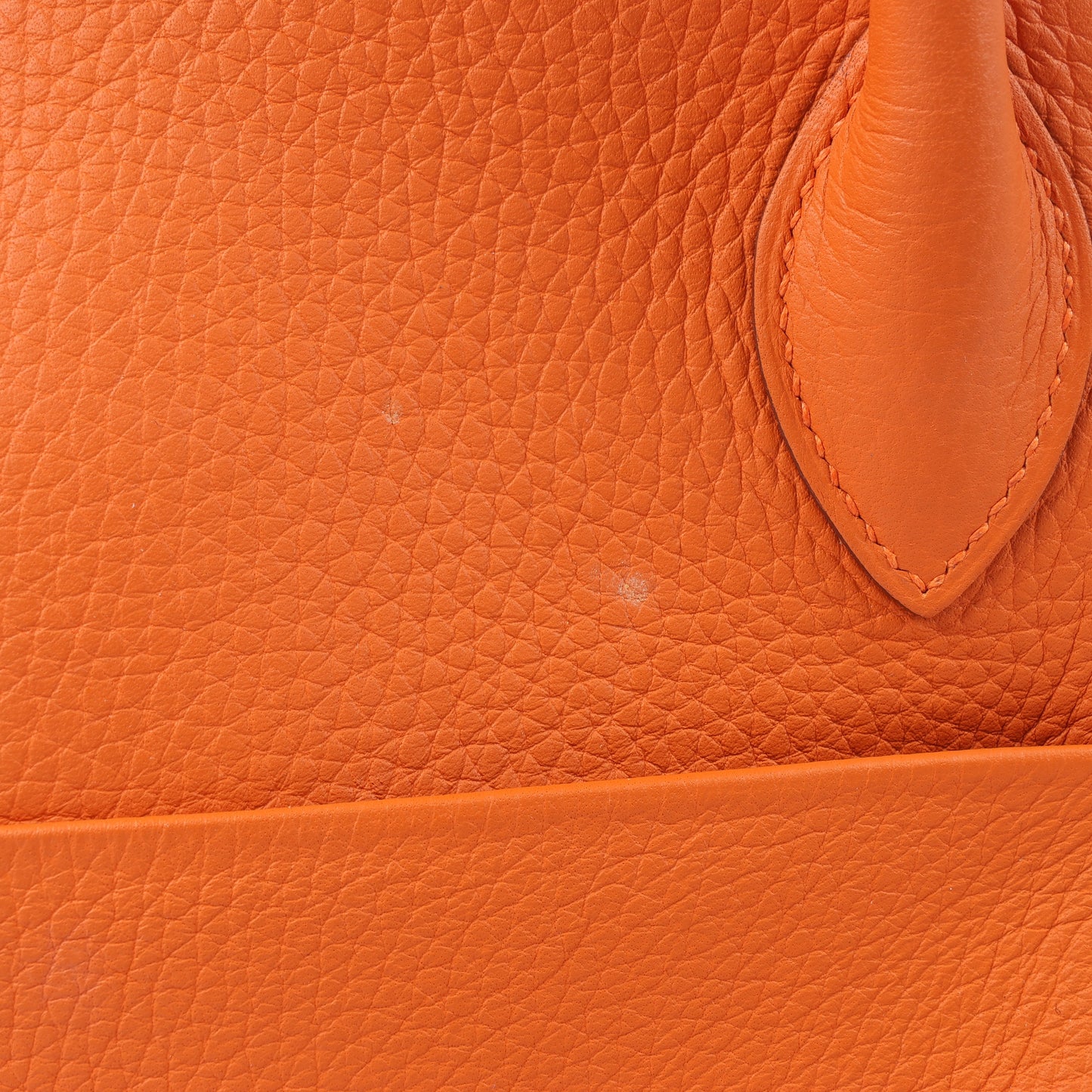 Sac à main Hermès Lindy 34 Taurillon Clémence Orange, garnitures en métal argenté □P:2012