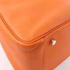 Hermes Lindy 34 Taurillon Clemence Orange Silver Metal Fittings Handbag □P:2012