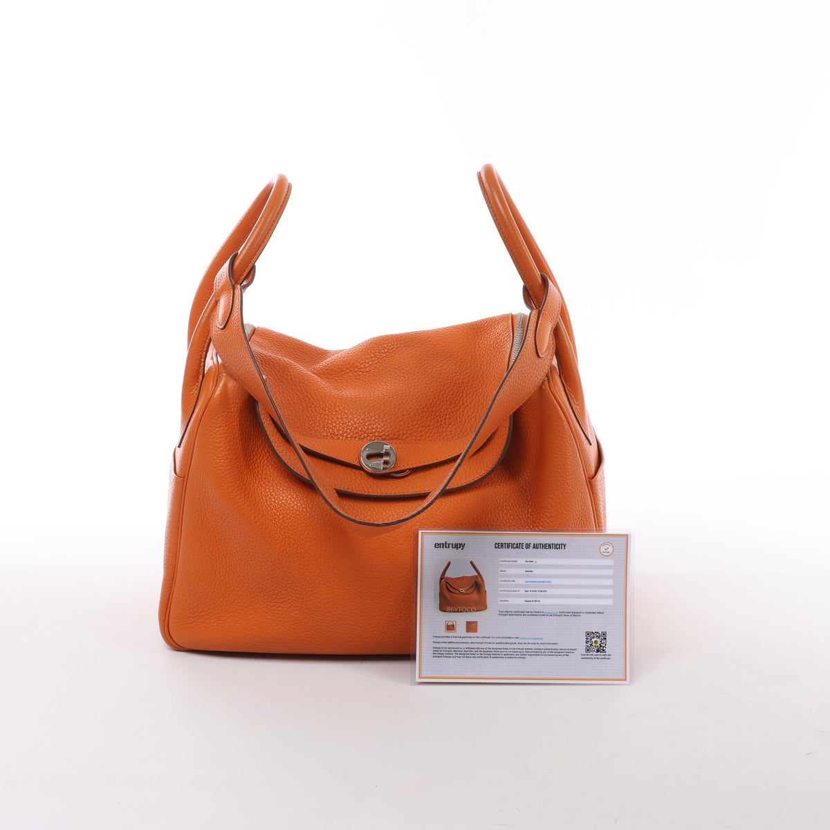 Hermès Lindy 34 Taurillon Clemence 2Way Handbag Orange □R: 2014