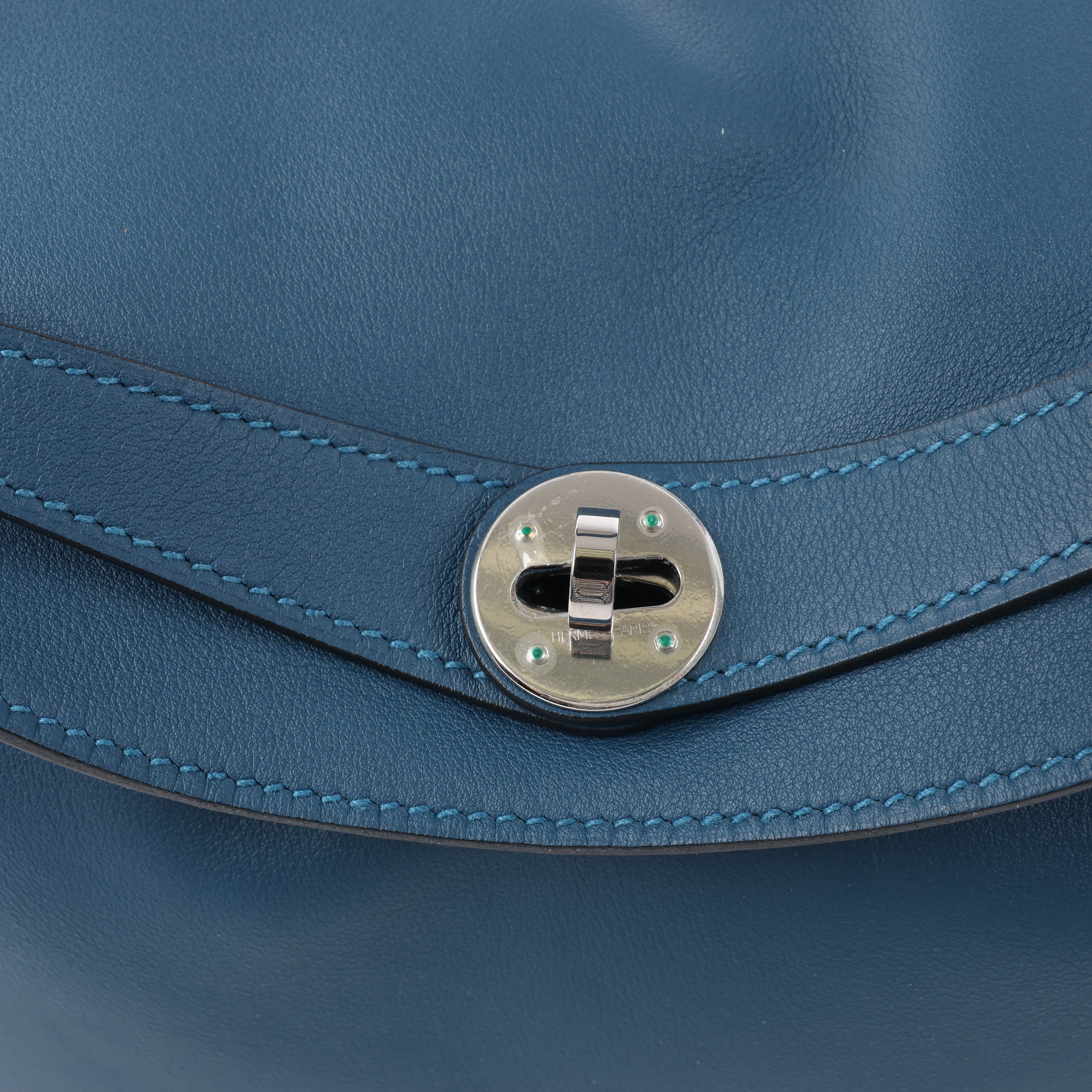 Hermes Lindy 34 Veau Swift Blue de galice Silver Metal Fittings 2Way Handbag □R: 2014
