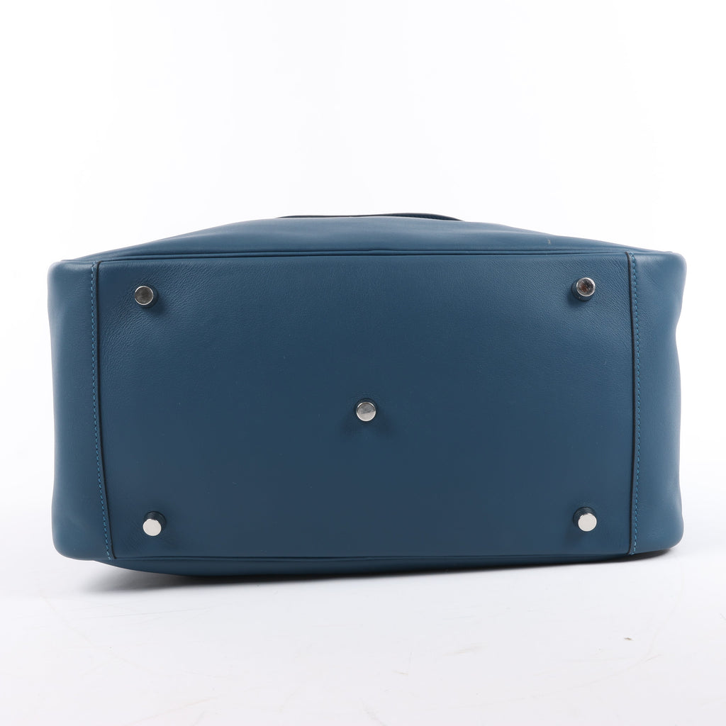 Hermes Lindy 34 Veau Swift Blue de galice Silver Metal Fittings 2Way Handbag □R: 2014