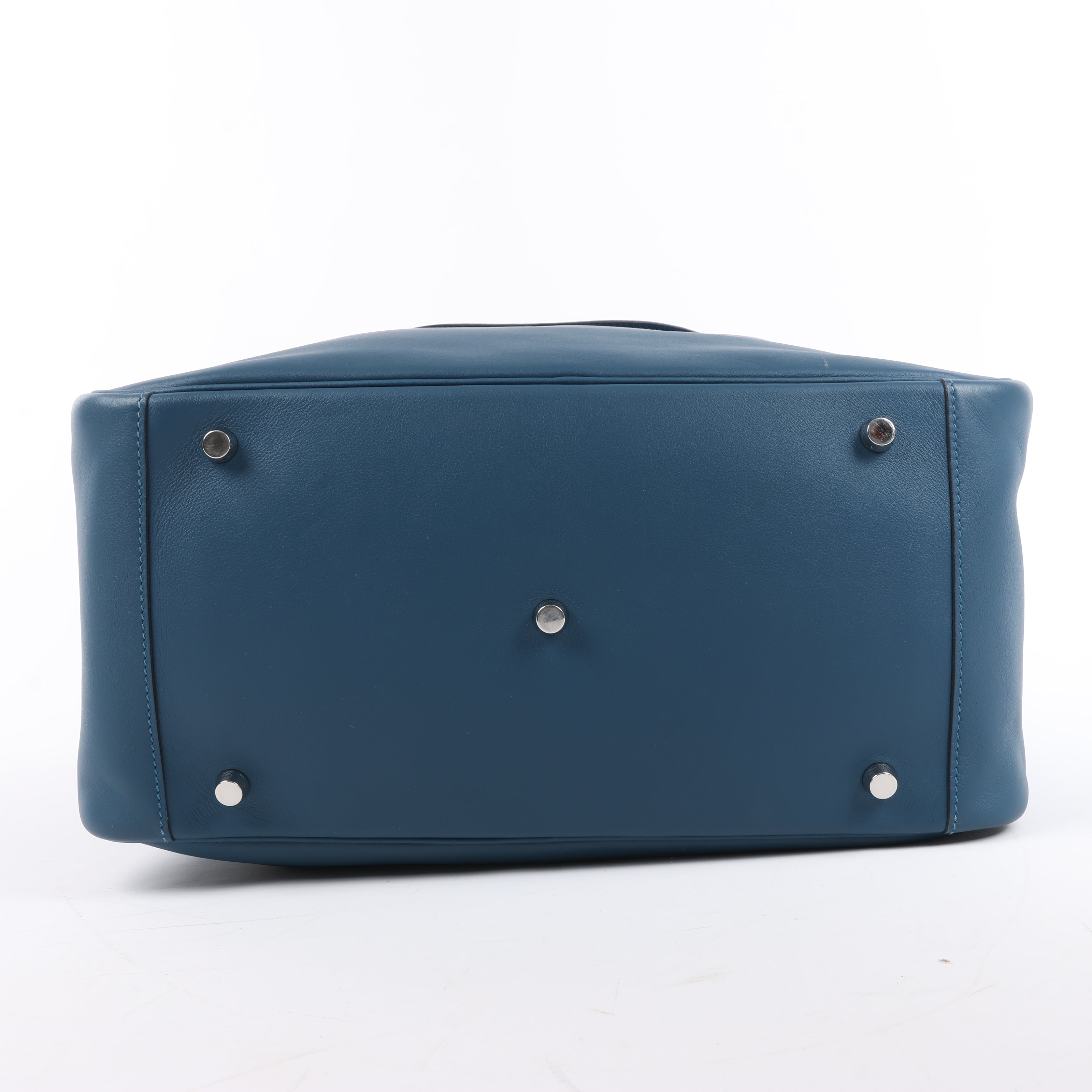 Hermes Lindy 34 Veau Swift Blue de galice Silver Metal Fittings 2Way Handbag □R: 2014