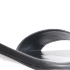 HERMES Manege Kelly Leather Sandals in Black x Silver, Size 37 EU