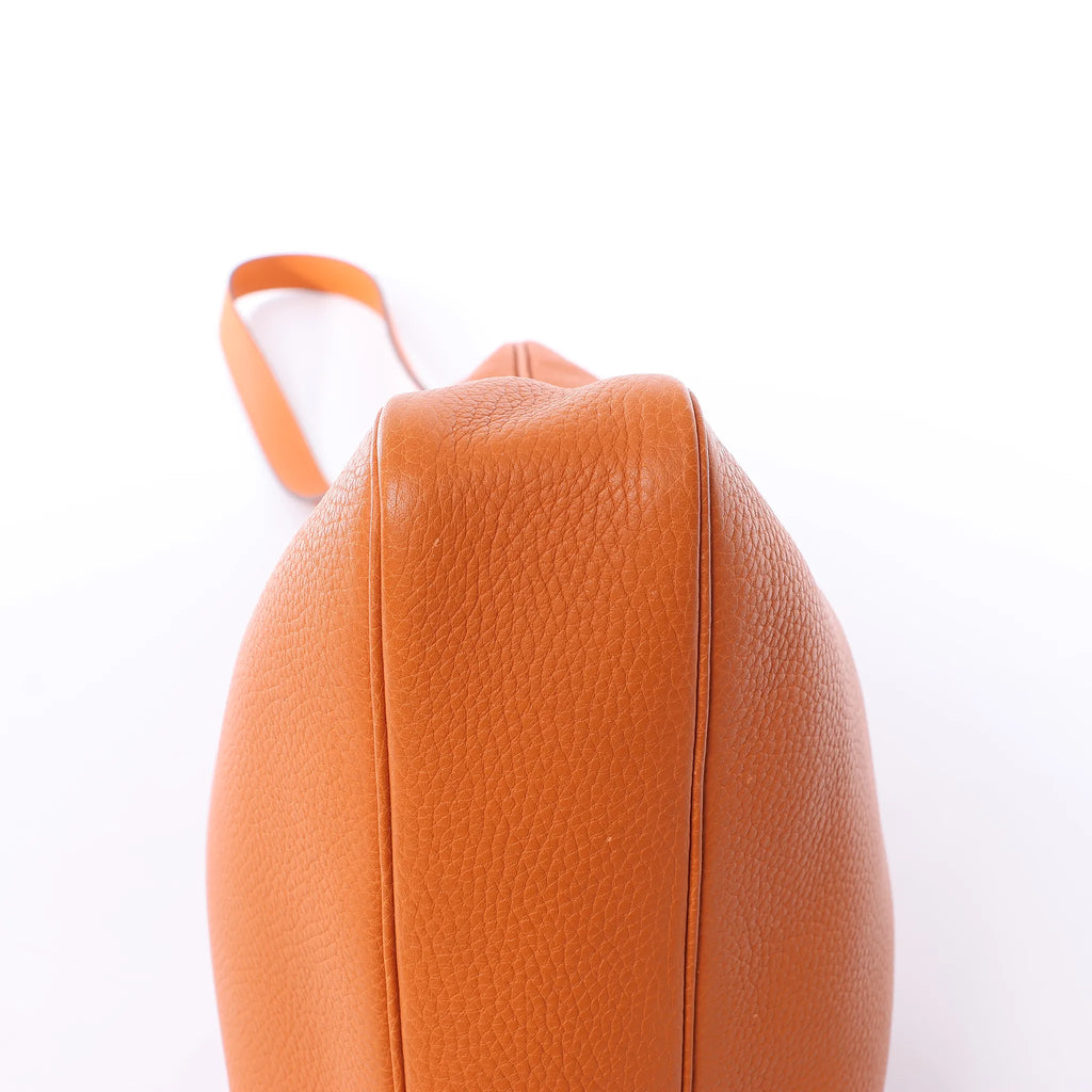 HERMES Massai PM Taurillon Clemence Leather Shoulder Bag in Orange □J: 2006