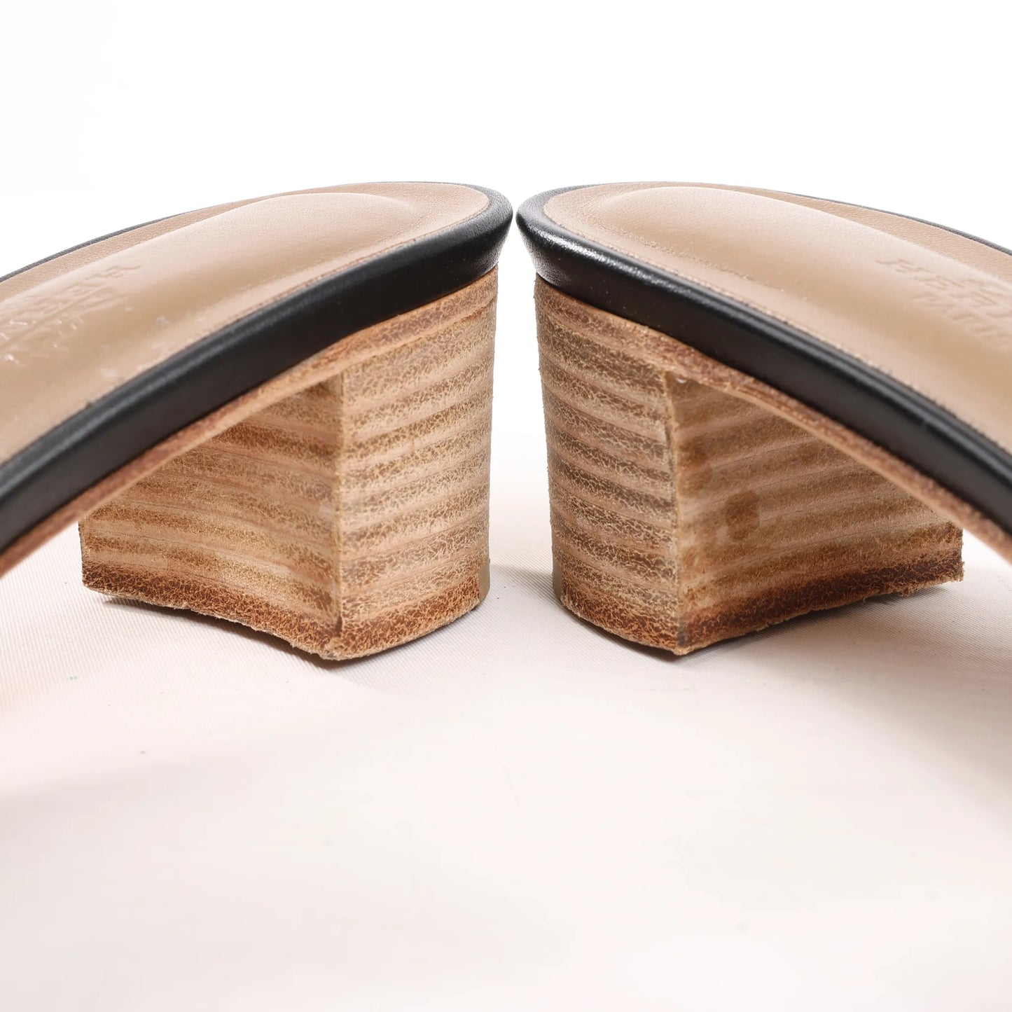 HERMES OASIS Leather Sandals in Black, Size 36.5 EU