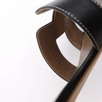 Sandalias de piel HERMES OASIS en color negro, talla 37.5 EU