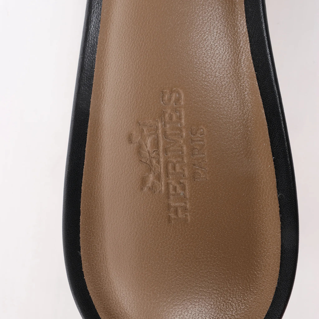 Sandalias de piel HERMES OASIS en color negro, talla 37.5 EU