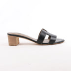 Sandalias de piel HERMES OASIS en color negro, talla 37.5 EU