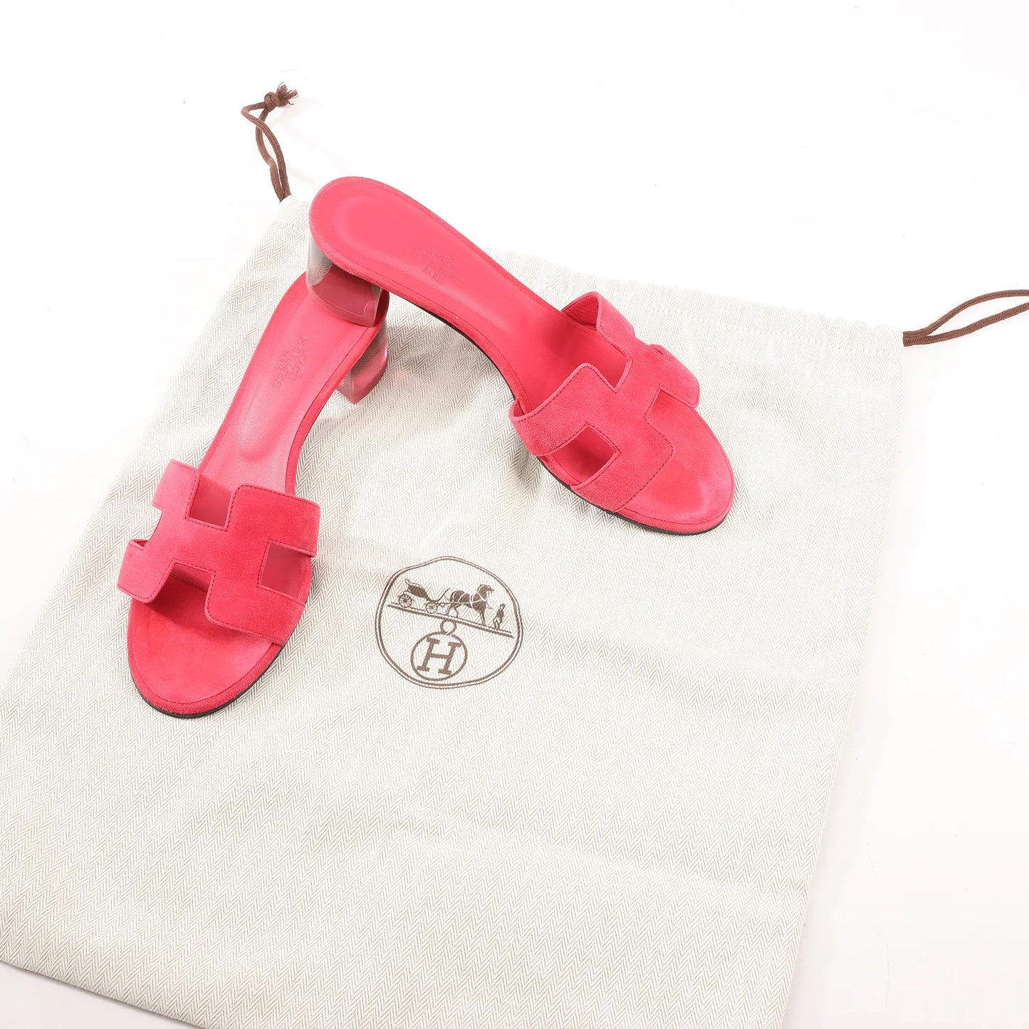 Sandales en daim rose HERMES OASIS, pointure 38 EU