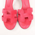 HERMES OASIS Suede Sandals in Pink, Size 38 EU