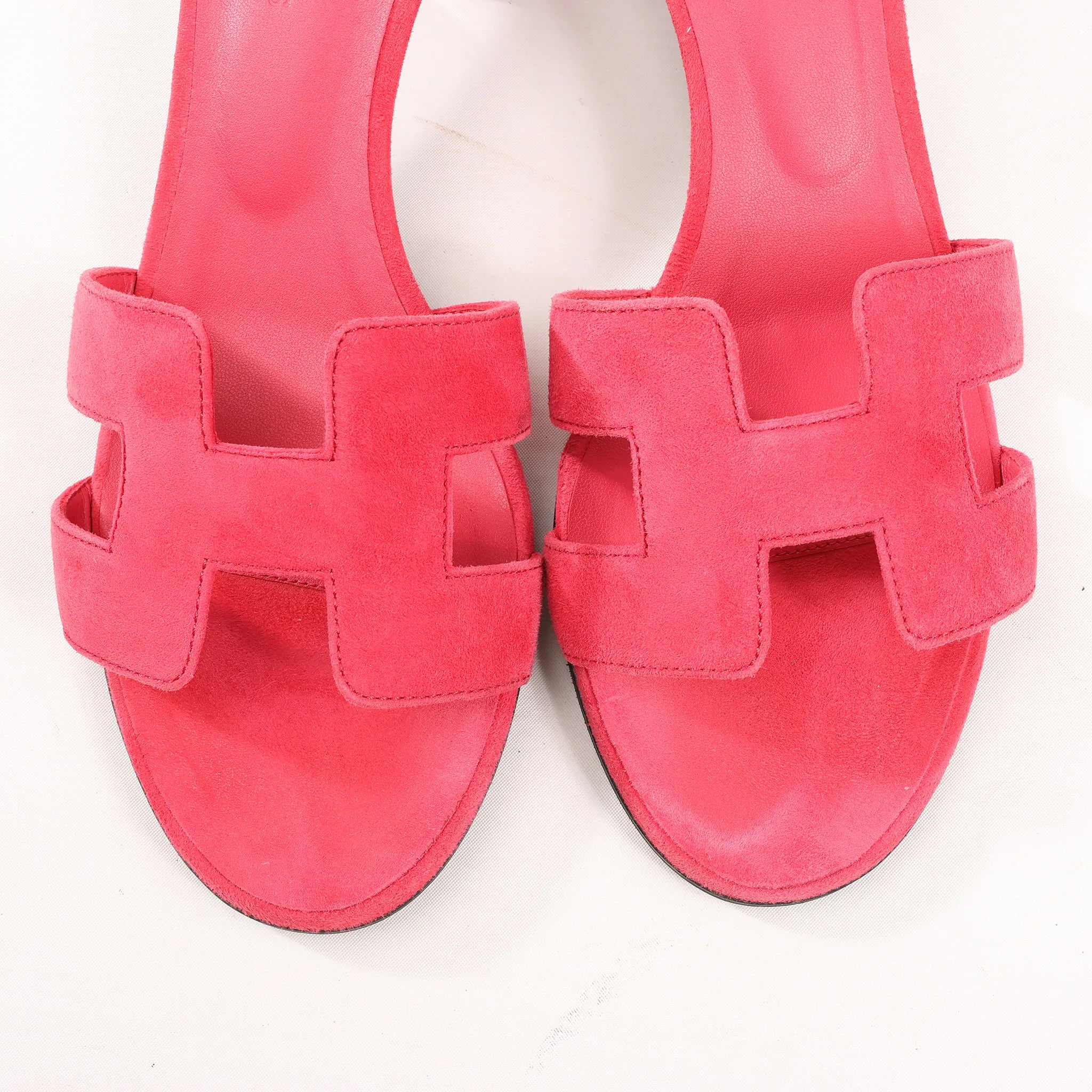 HERMES OASIS Suede Sandals in Pink, Size 38 EU