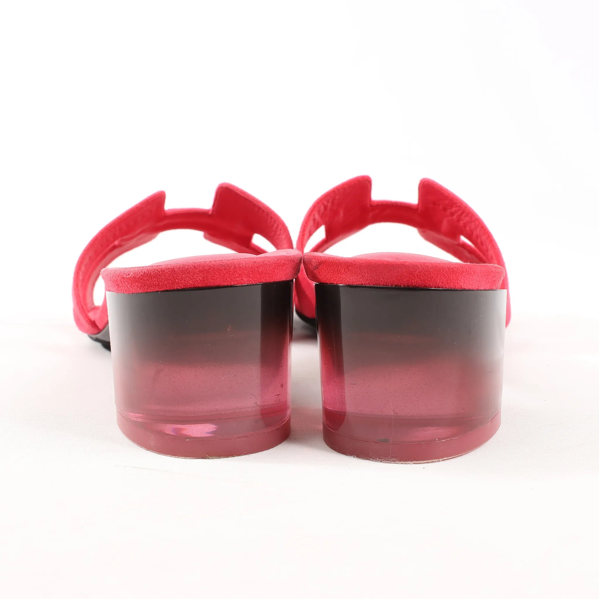 HERMES OASIS Suede Sandals in Pink, Size 38 EU