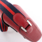 HERMES Octagon Veau Epsom Crossbody Bag in Rouge Grenat X: 2016