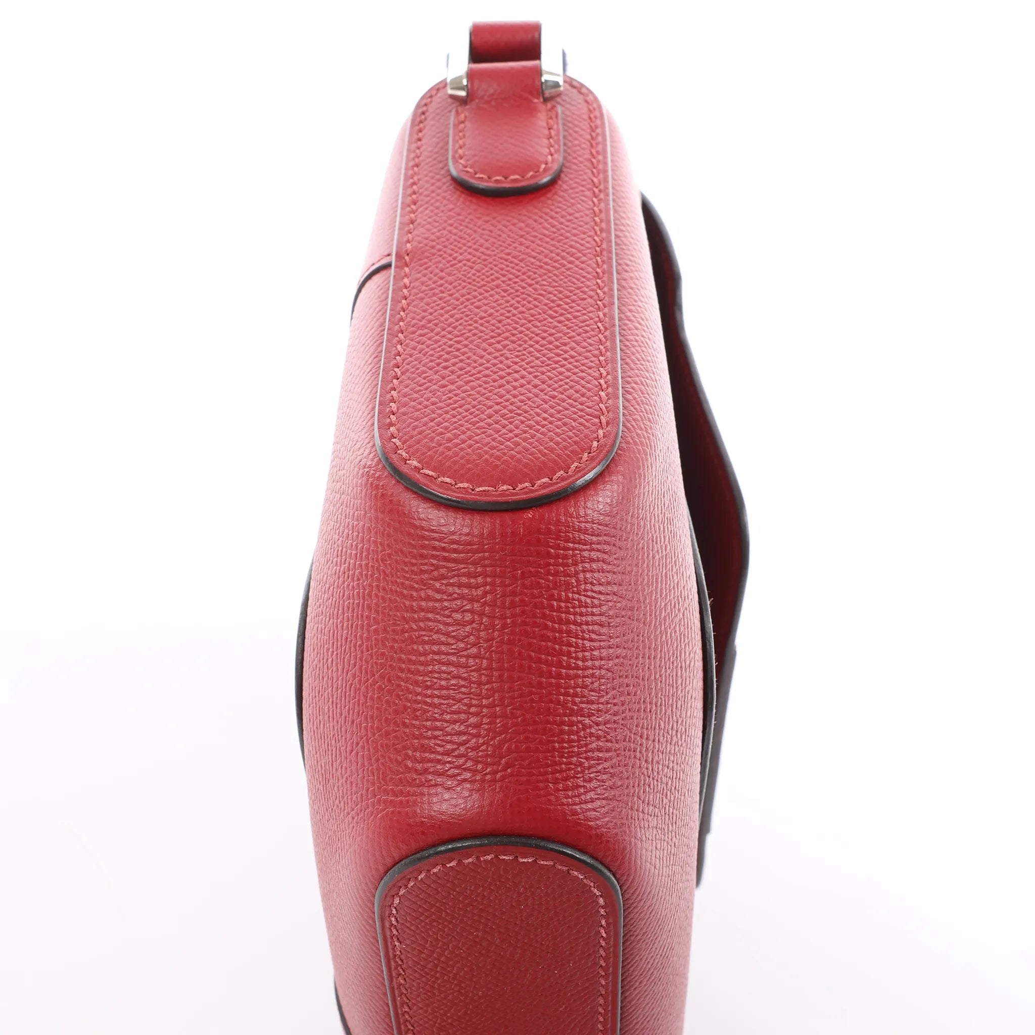 HERMES Octagon Veau Epsom Crossbody Bag in Rouge Grenat X: 2016
