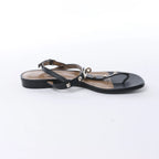 HERMES Olivia Leather Sandals in Black, Size EU 38.5