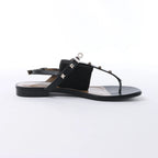 HERMES Olivia Leather Sandals in Black, Size EU 38.5
