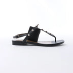 HERMES Olivia Leather Sandals in Black, Size EU 38.5