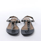 HERMES Olivia Leather Sandals in Black, Size EU 38.5