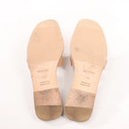 HERMES Oran Leather Sandals in Beige, Size 36.5 EU