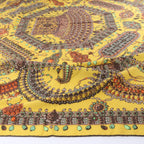 Pañuelo Hermès Carré Geant "LOCOMOTION" de cachemira y seda en beige