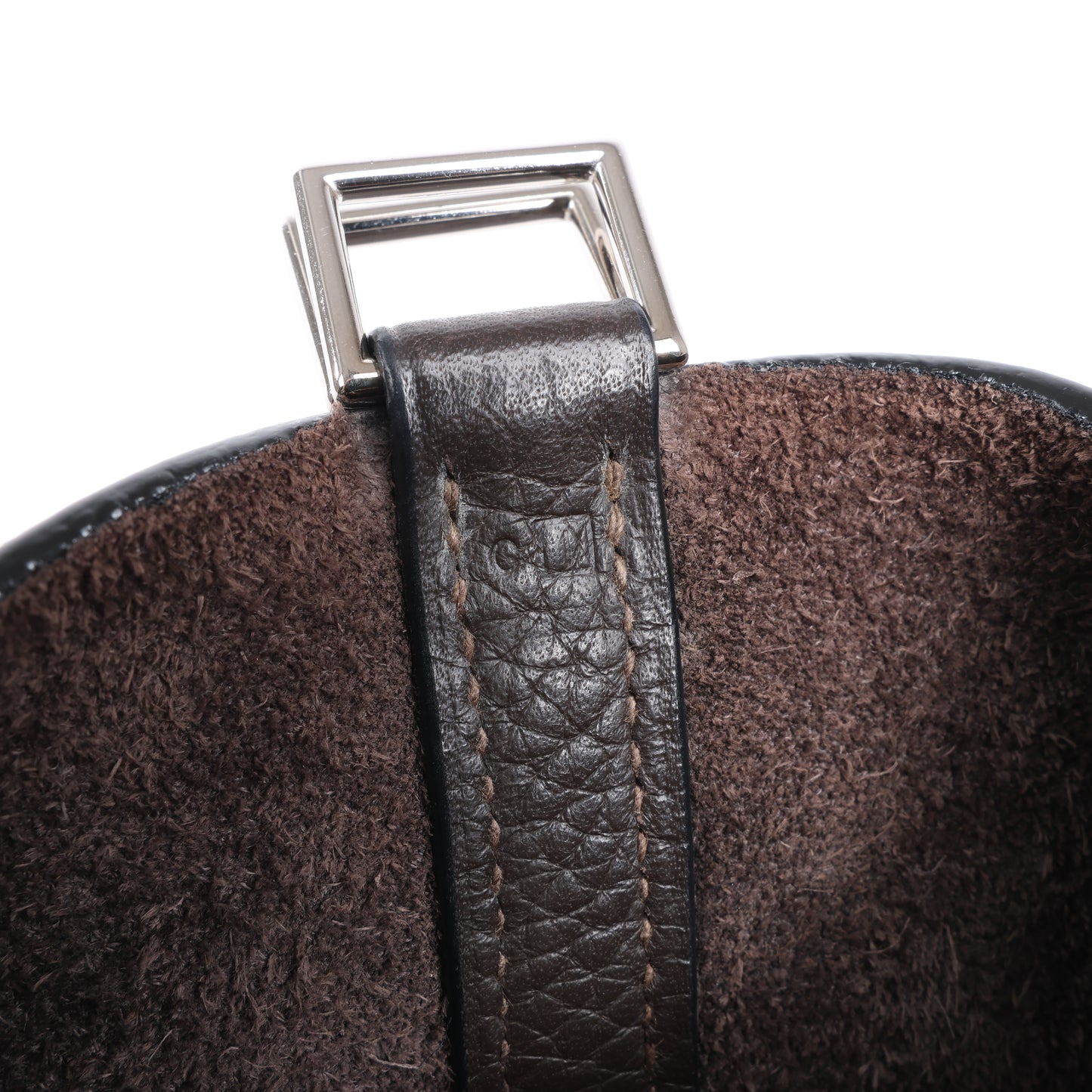 HERMES Picotan 22 MM Eclat Taurillon Clémence Chocolat x orange Garniture Métal Argenté □I : 2005