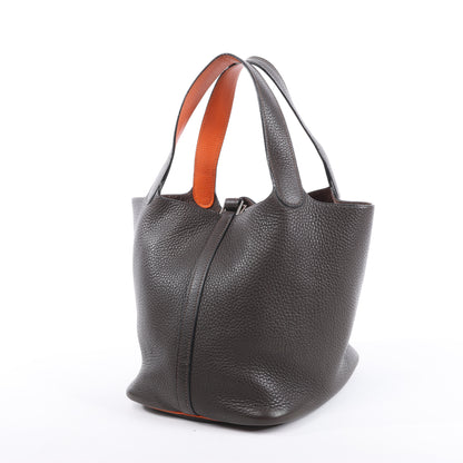 HERMES Picotan 22 MM Eclat Taurillon Clémence Chocolat x orange Garniture Métal Argenté □I : 2005