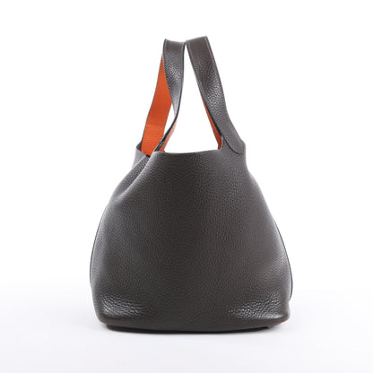HERMES Picotan 22 MM Eclat Taurillon Clémence Chocolat x orange Garniture Métal Argenté □I : 2005