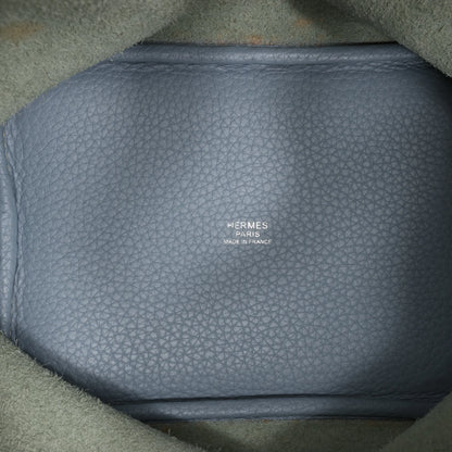 HERMES Picotin Lock 18 PM Taurillon Clemence Handbag in Blue □Q:2013