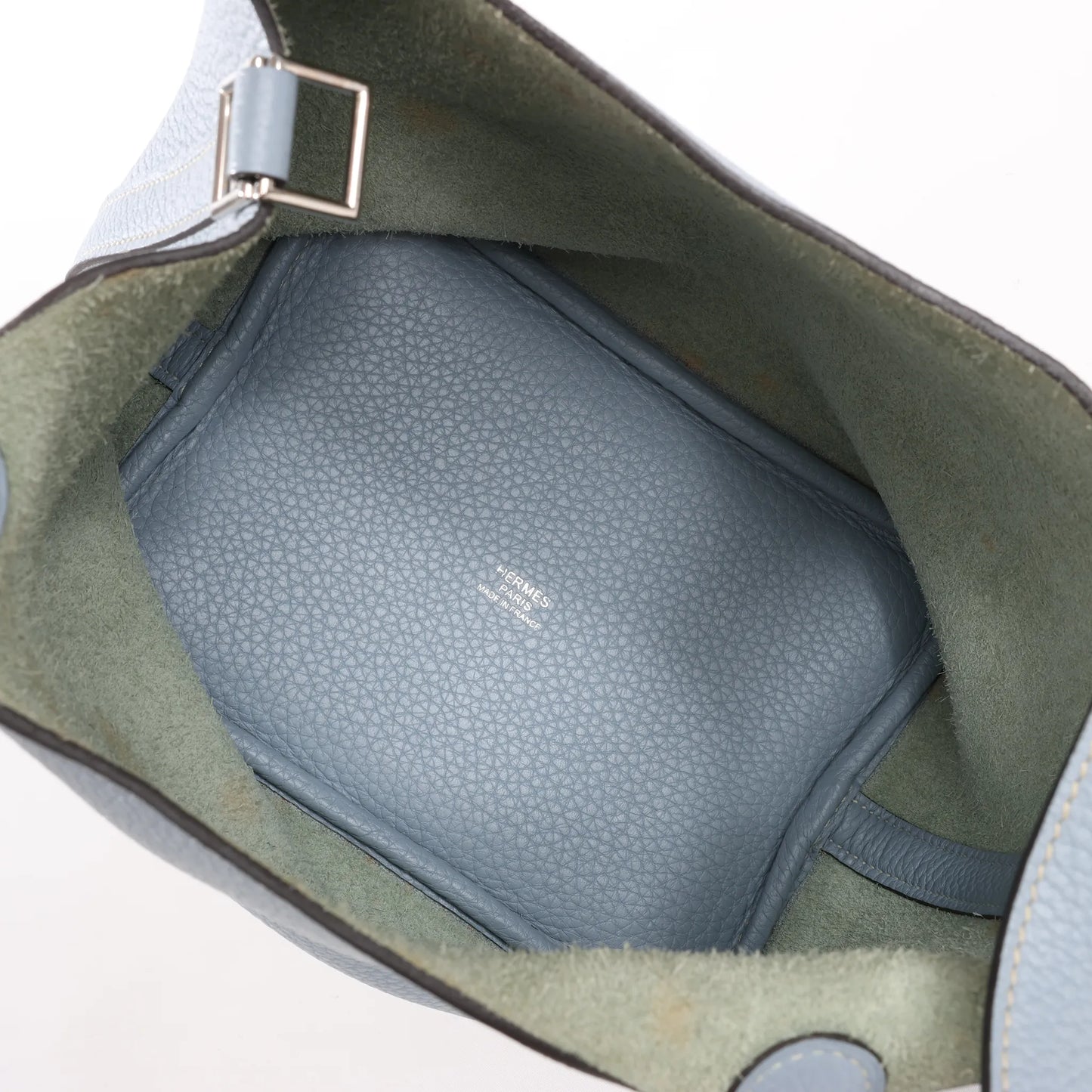 HERMES Picotin Lock 18 PM Taurillon Clemence Handbag in Blue □Q:2013