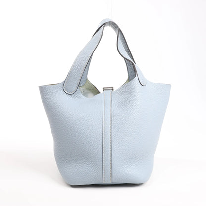 HERMES Picotin Lock 18 PM Taurillon Clemence Handbag in Blue □Q:2013