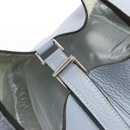 HERMES Picotin Lock 18 PM Taurillon Clemence Handbag in Blue □Q:2013