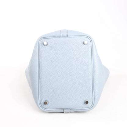 HERMES Picotin Lock 18 PM Taurillon Clemence Handbag in Blue □Q:2013