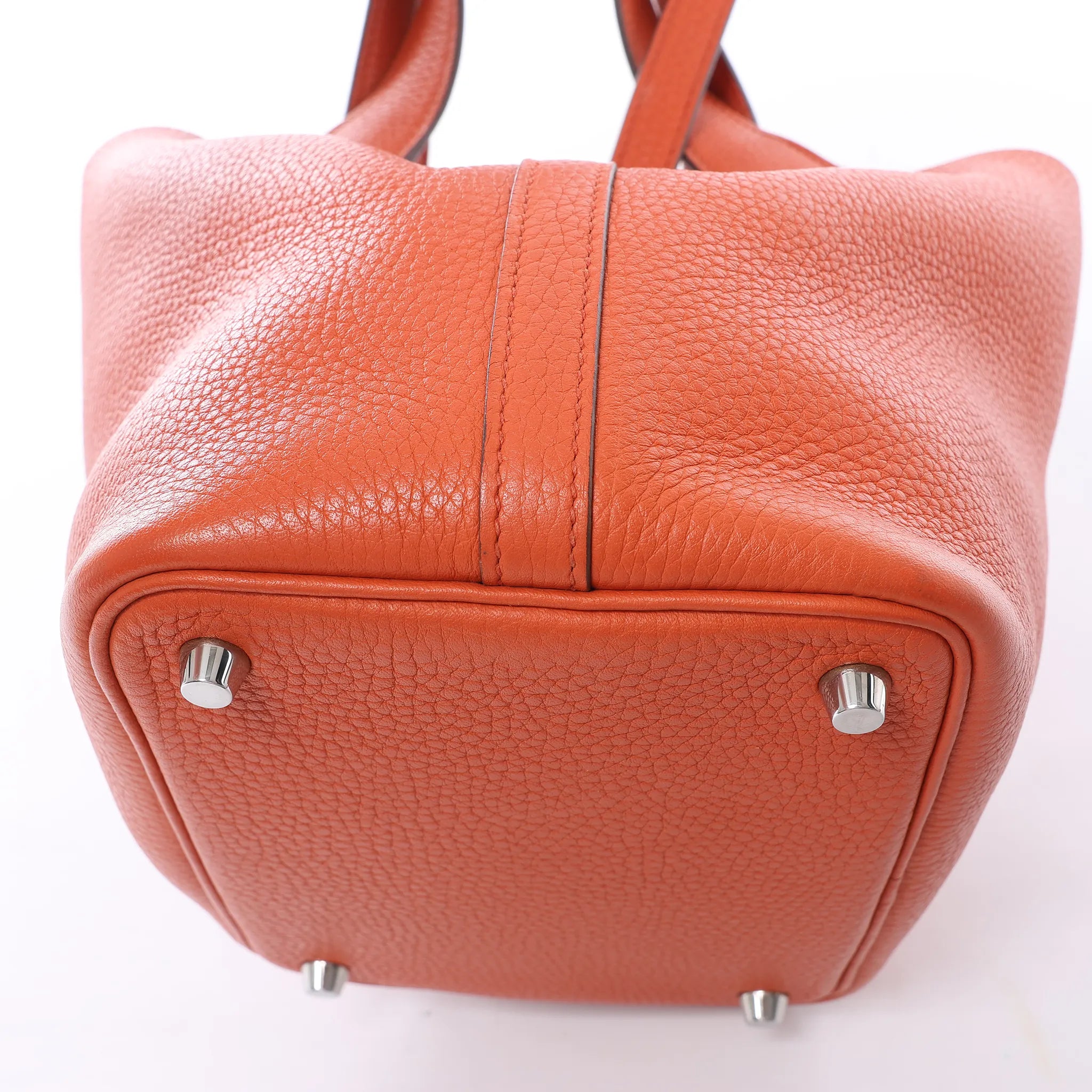 HERMES Picotin Lock 18 PM Taurillon Clemence Handbag in Orange X: 2016