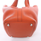 HERMES Picotin Lock 18 PM Taurillon Clemence Handbag in Orange X: 2016