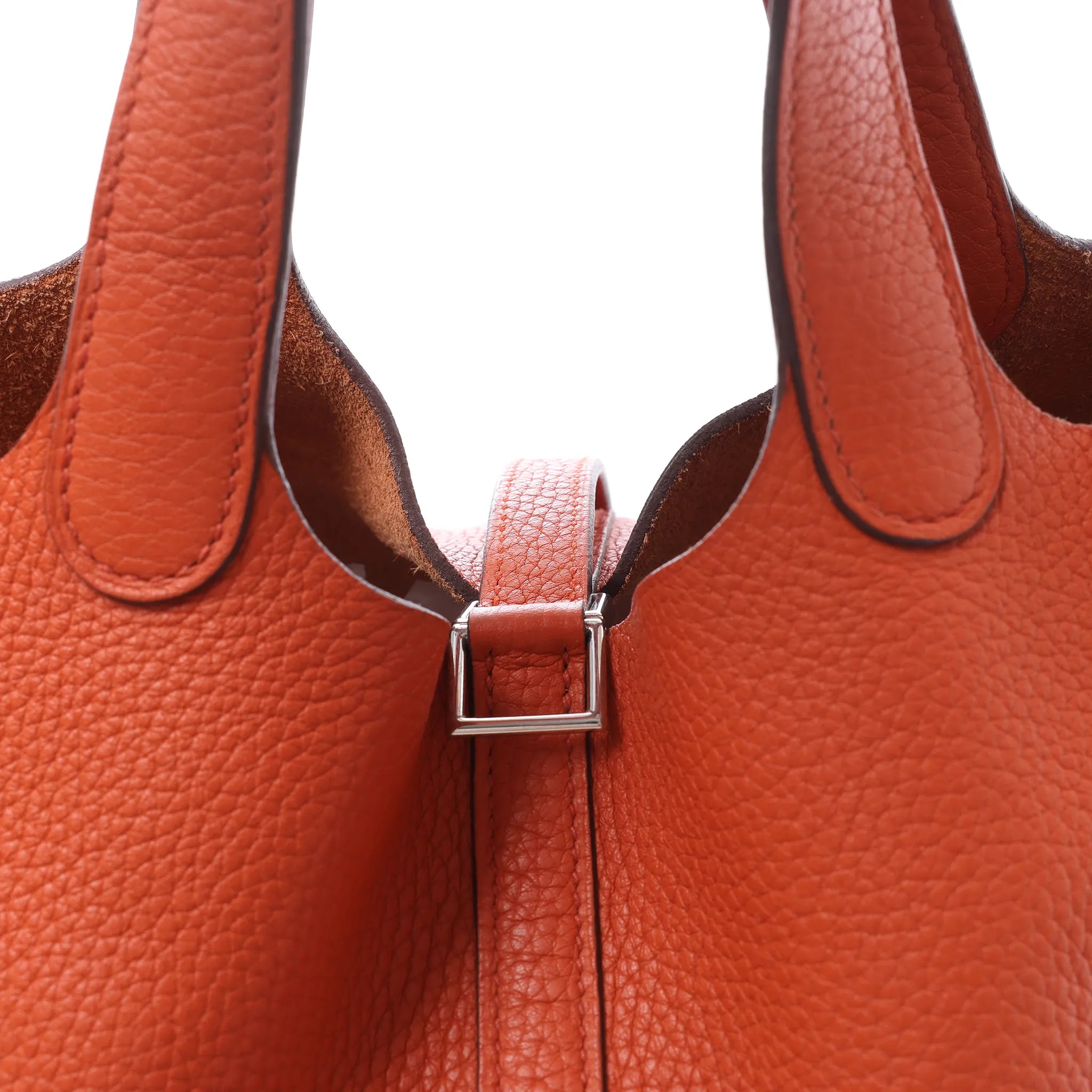 HERMES Picotin Lock 18 PM Taurillon Clemence Handbag in Orange X: 2016