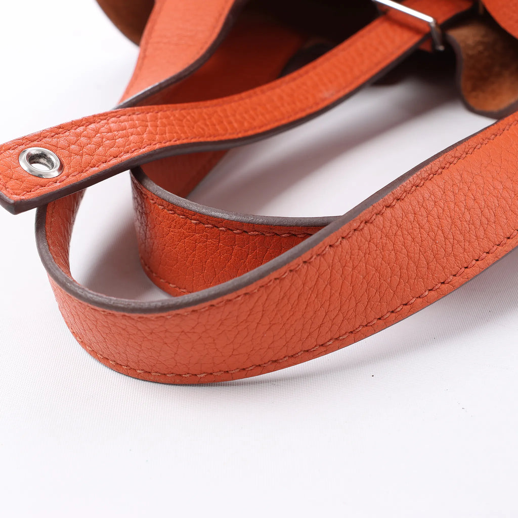 HERMES Picotin Lock 18 PM Taurillon Clemence Handbag in Orange X: 2016