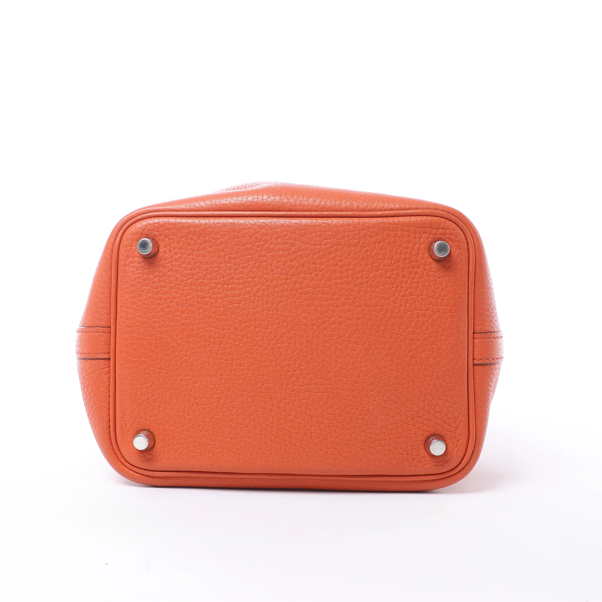 HERMES Picotin Lock 18 PM Taurillon Clemence Handbag in Orange X: 2016