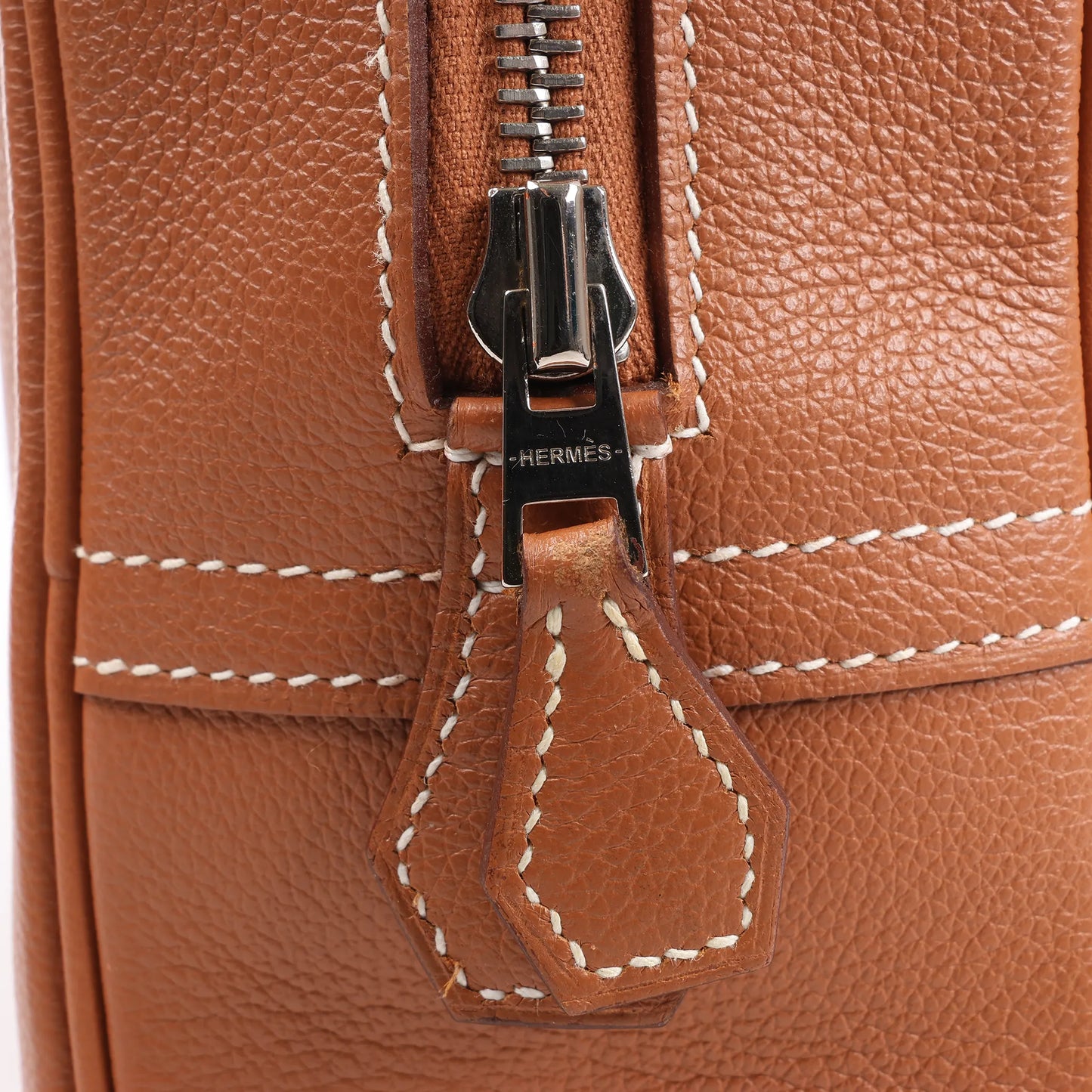 HERMES Plume 40 Evercolor Gold Silver Metal Fittings Handbag Z: 2021