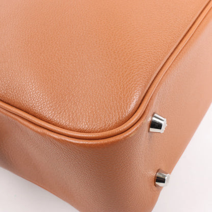 HERMES Plume 40 Evercolor Gold Silver Metal Fittings Handbag Z: 2021