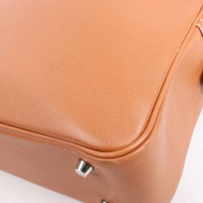 HERMES Plume 40 Evercolor Gold Silver Metal Fittings Handbag Z: 2021