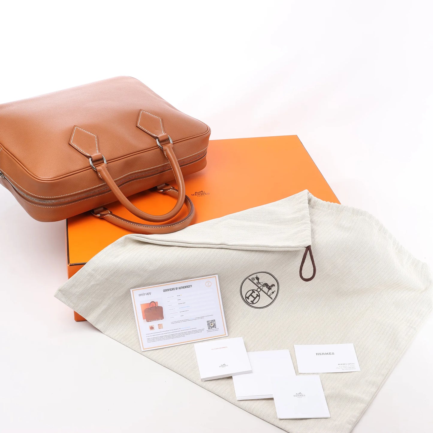 HERMES Plume 40 Evercolor Gold Silver Metal Fittings Handbag Z: 2021