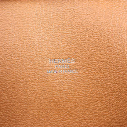 HERMES Plume 40 Evercolor Gold Silver Metal Fittings Handbag Z: 2021